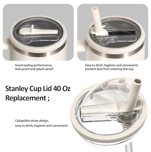 40 oz Leak-Proof Replacement Flip Straw Lid for 40oz Tumblers, 2-Pack