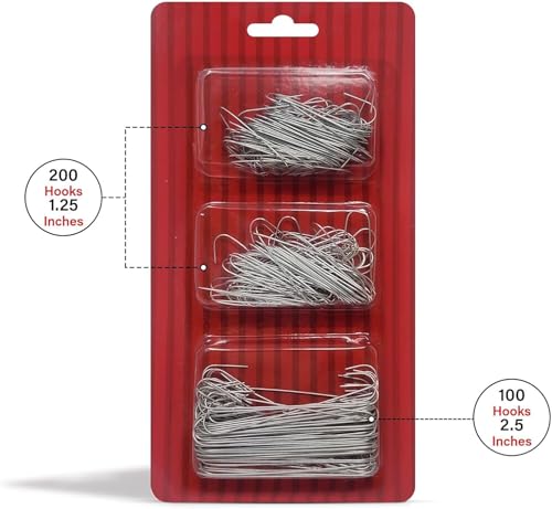 300 Silver Ornament Hooks for Christmas Tree Decoration