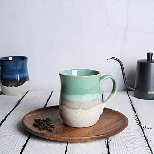 Bosmarlin 20 Oz Ceramic Coffee Mug - Mint Green Large Tea Cup for Office & Home, Dishwasher & Microwave Safe