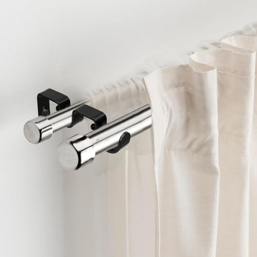 6-Pack Metal Double Curtain Rod Brackets, Heavy Duty Wall Mount Holders