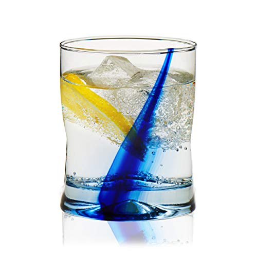 Libbey Blue Ribbon Impressions Rocks Glasses Set of 4, 12.5 oz Drinking Glassware