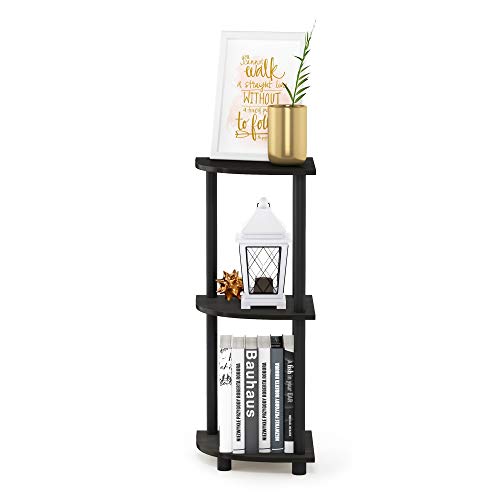 3-Tier Corner Shelf, Compact Open Storage Bookshelf for Small Spaces