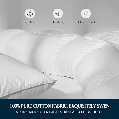 Serta Goose Feather & Down Fiber Queen Comforter - All Season Duvet Insert