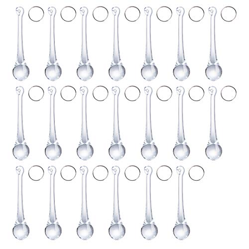 20pcs 3-inch K9 Crystal Teardrop Chandelier Prisms for DIY Decoration