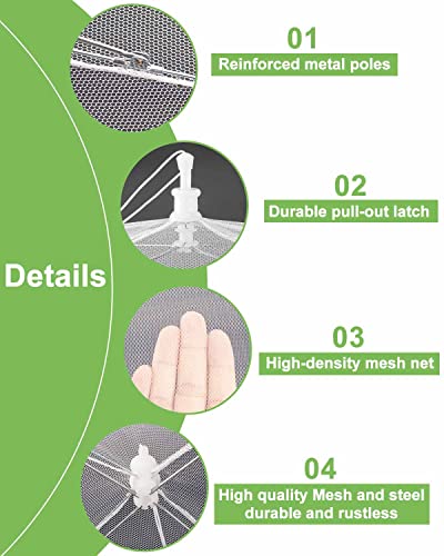 Pop-Up Mesh Food Covers (6 Pack) - 17x17 Collapsible Tents for Outdoor BBQ