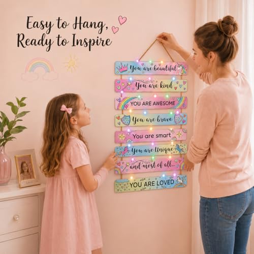 8-Piece Unicorn Wall Decor Set with LED Lights for Kids Nursery Bedroom