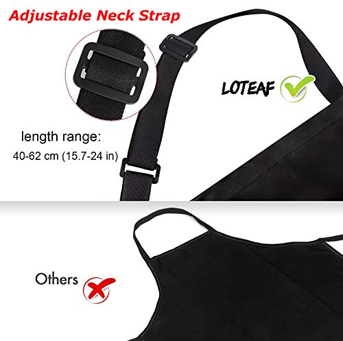 4-Pack Waterproof Kitchen Bib Aprons with Pockets, Adjustable & Washable
