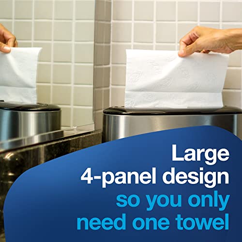 Extra Soft Multifold Paper Hand Towels, White & Blue Leaf Print, 16 Packs