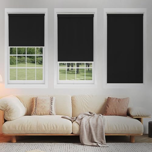 Cordless Blackout Roller Shades 100% Room Darkening, 48" x 72"