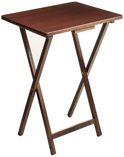 Folding TV Tray Table, Solid Rubberwood Side Table, 19 x 14.5 Inch