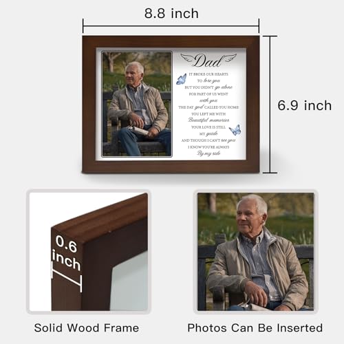 Memorial Shadow Box for Loss of Dad, Sympathy Picture Frame with LED Lights