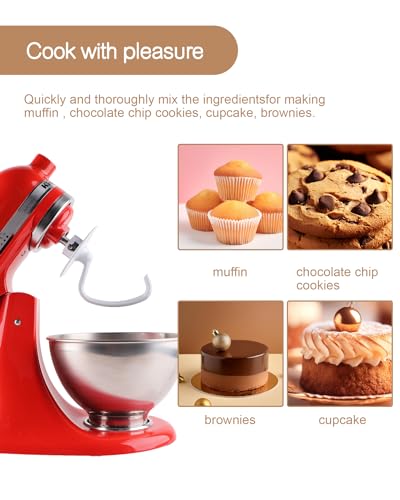 Coated C-Shaped Dough Hook Attachment for 4.5–5 Quart Tilt-Head Stand Mixers