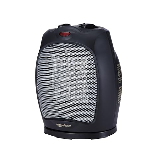 Oscillating Ceramic Space Heater 1500W Portable Fast Heating Black