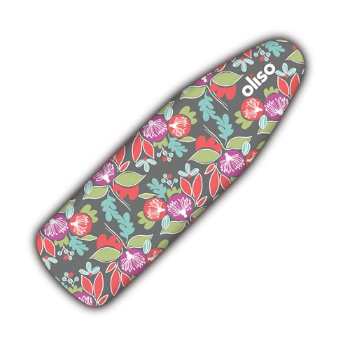 Oliso Floral Cotton Ironing Board Cover & Pad - Fits 15x54 Inch Standard Boards