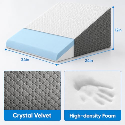 Memory Foam Wedge Pillow for Sleep Apnea & Acid Reflux Relief