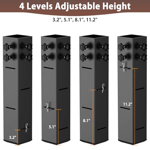 Adjustable Carbon Steel Bed Risers for College Dorms - 3.15" Diameter
