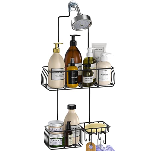 Hanging Shower Caddy Organizer Large Capacity Rustproof Black