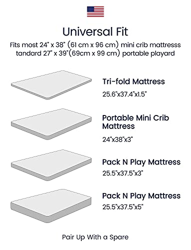 TotAha Soft Fitted Pack and Play Sheets, 2 Pack - Floral Mini Crib Sheets