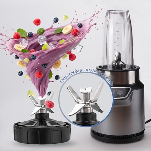 7-Fin Blender Blade Replacement with 24oz Cups and Sip & Seal Lids