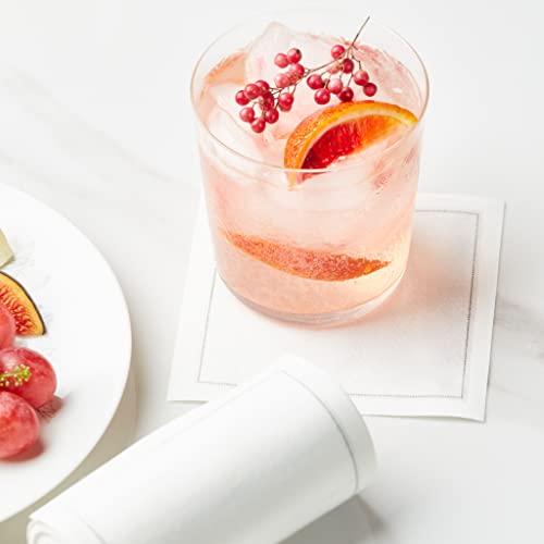 Reusable Cotton Cocktail Napkins, 4.3 x 4.3 Inch, Cream, 50 Per Roll