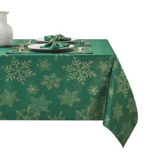 Hunter Gold Woven 120x60 Rectangular Christmas Tablecloth - Holiday & Party Decor