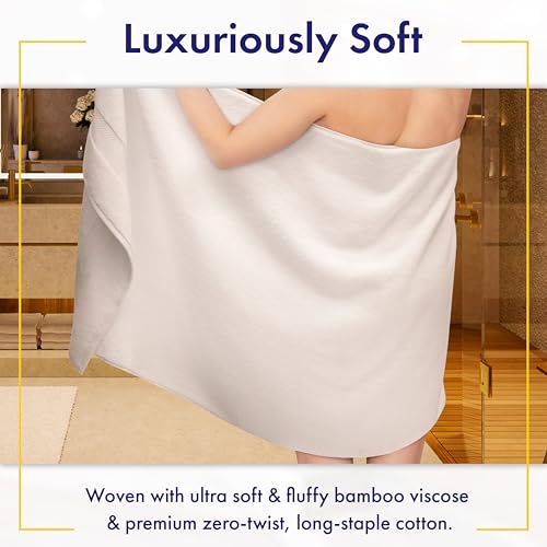 6-Piece Bamboo Viscose Bath Towel Set - Ultra Soft, Absorbent & Plush