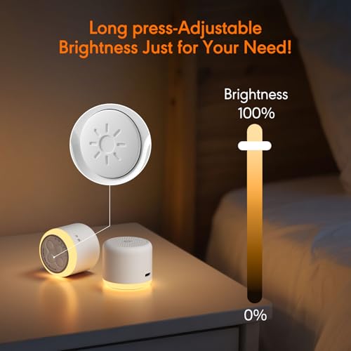 Portable White Noise Machine with Night Light & 18 Soothing Sounds for Sleep
