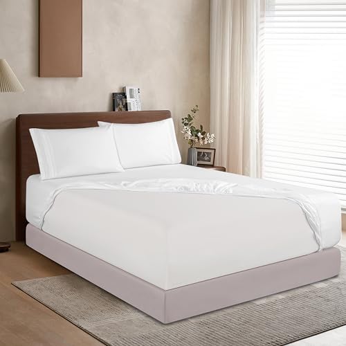 King Size Extra Deep Pocket Fitted Sheet for Mattresses Up to 24 Inches