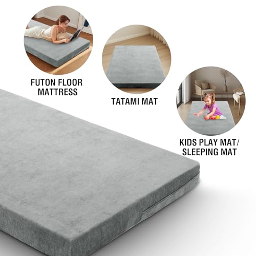 Full Size Futon Mattress Cover - Soft Chenille Slipcover with Zipper