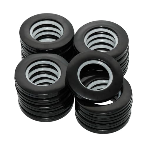 20-Pack Black Curtain Grommets, 40mm Inner Diameter Silencing Eyelet Rings