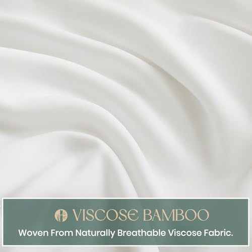 Kotton Culture White Twin Viscose Bamboo Duvet Cover - Cooling & Soft Luxury Bedding