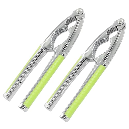 Verkelly 2 Pcs Green Nut Crackers - Durable Aluminum Seafood & Nut Cracking Tool