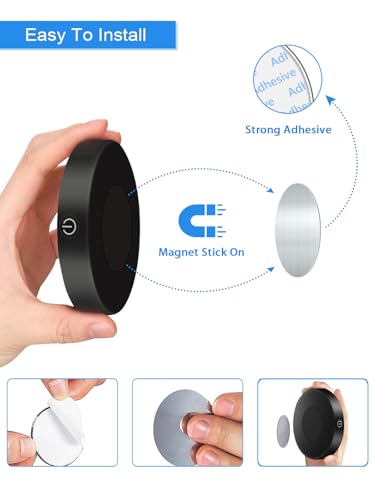 Dimmable Rechargeable LED Tap Light - Magnetic Stick-On Puck Light (2 Pack)