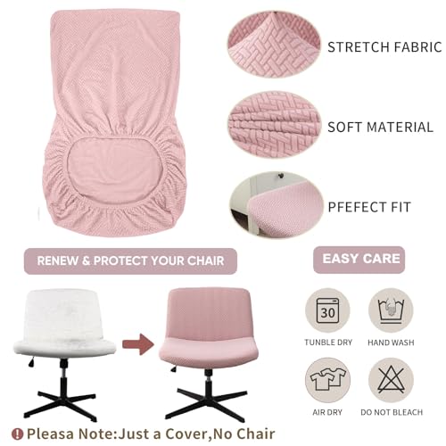 Elastic Armless Chair Cover - Super Stretchy Slipcover for Accent Chair (Pink)