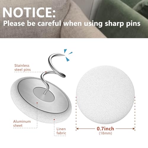 Light Brown Fabric Covered Button Twist Pins - 12 Pack