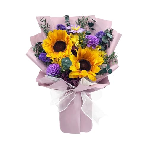 Preserved Flower Bouquet in Gift Box - Long-Lasting Real Dried Floral Arrangement