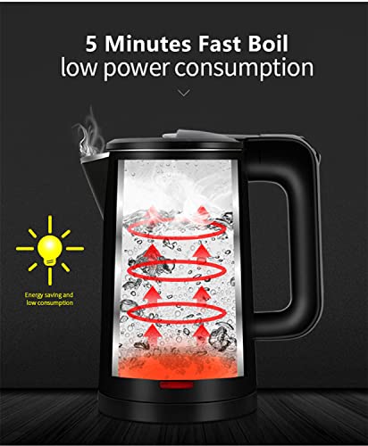 1.0L Electric Kettle Stainless Steel Fast Boil Auto Shut-Off Compact Water Warmer