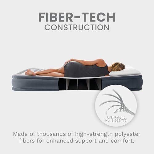 Intex Dura-Beam Deluxe Queen Air Mattress 18-Inch with Built-In Pump