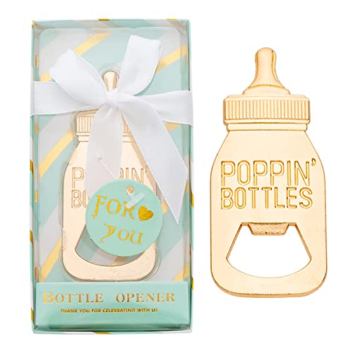 Uezea 24 Pack Baby Bottle Openers - Green Baby Shower Favor Gifts & Decorations