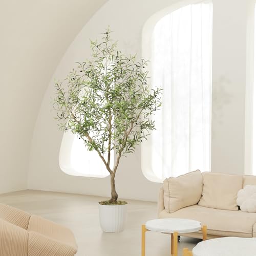 7ft Faux Olive Tree with Realistic Leaves for Home Decor