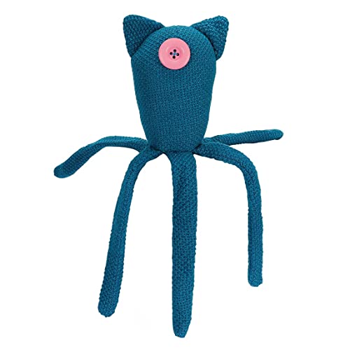 Handmade One-Eyed Octopus Crochet Plush Doll, 23cm Turquoise Stuffed Toy