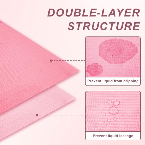 Disposable Nail Mats 40pcs 13x18 Pink Waterproof Desk Protection Sheets