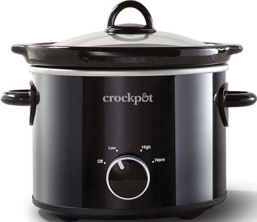 2-Quart Manual Slow Cooker with Oven-Safe Removable Stoneware, Black