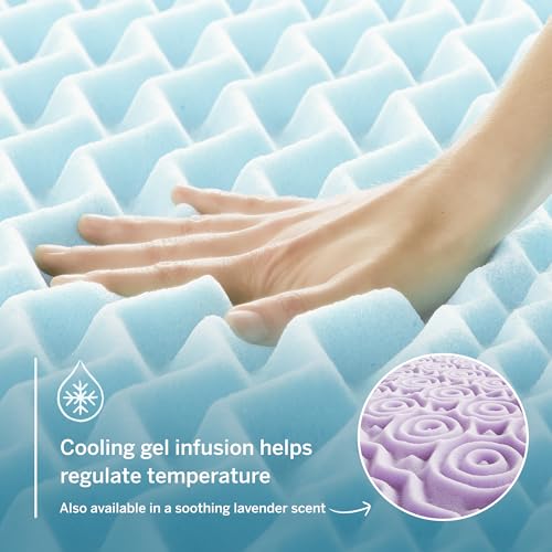 LUCID 2-Inch 5-Zone Cooling Gel Memory Foam Mattress Topper, Twin XL