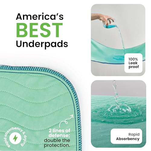 IMPROVIA Washable Incontinence Bed Pads 34" x 36" 4-Pack Waterproof