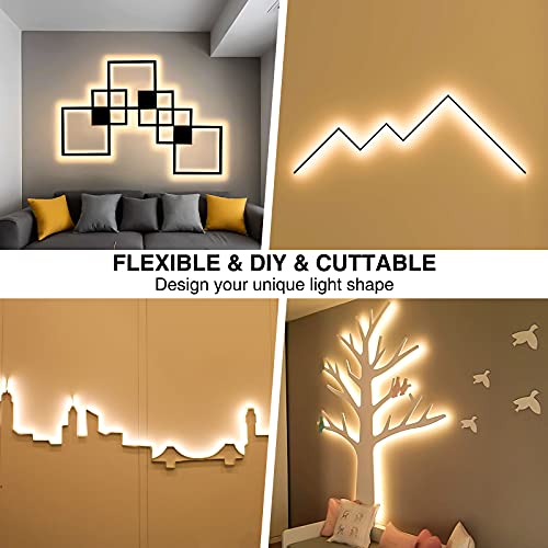 65.6ft Dimmable LED Strip Lights, Warm White Flexible Tape Light for Home