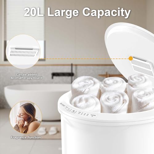 Flyhit Snow White Large Heated Towel Warmer for Bathroom - Auto Shut Off, Fits Up to Two Oversized Towels