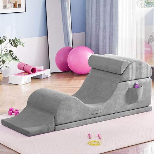 Convertible Yoga Lounge Chair with Lumbar Pillow – Ergonomic Foam Exercise Mat
