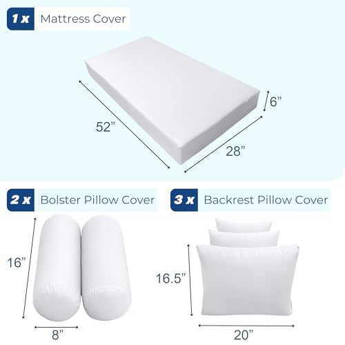 Cushion Covers for Daybed & Porch Swing - Crib Size Set