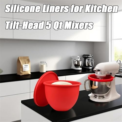 Silicone Mixer Bowl Liners for 5 Qt Tilt-Head Mixers, 3-Pack